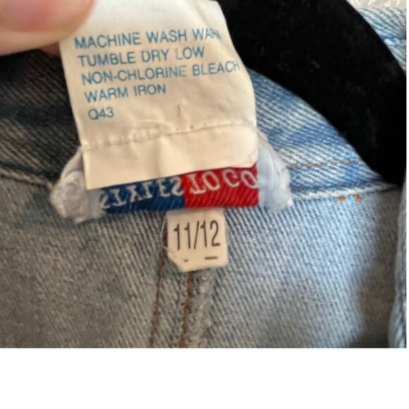 Styles to Go Denim Romper Shorts Size 11/12 Vintage Blue Jean Zip Pockets Button - Picture 7 of 9